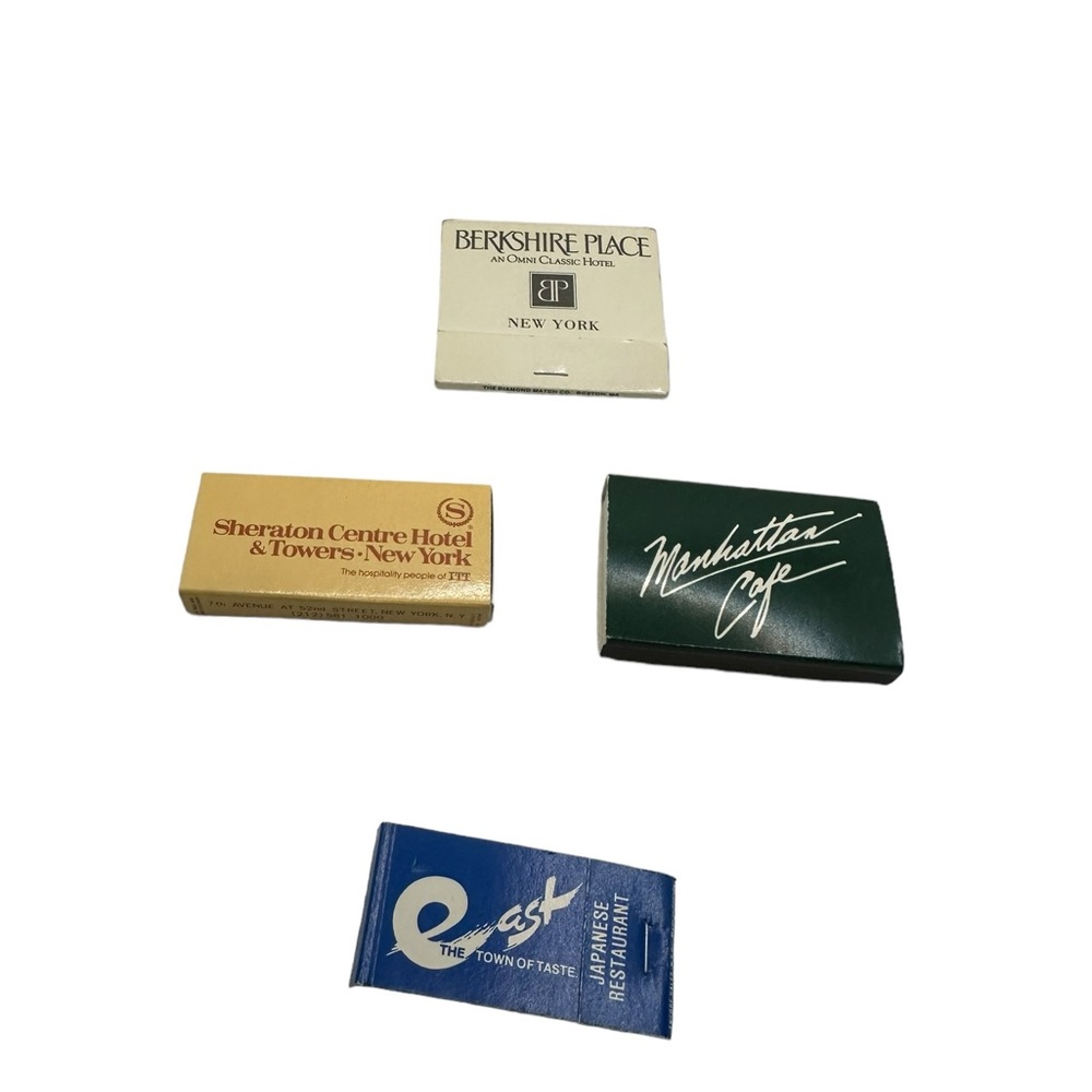 Vintage Manhattan NYC Matchbooks 1970s 1980s Manhattan Cafe Sheraton LOT OF 4